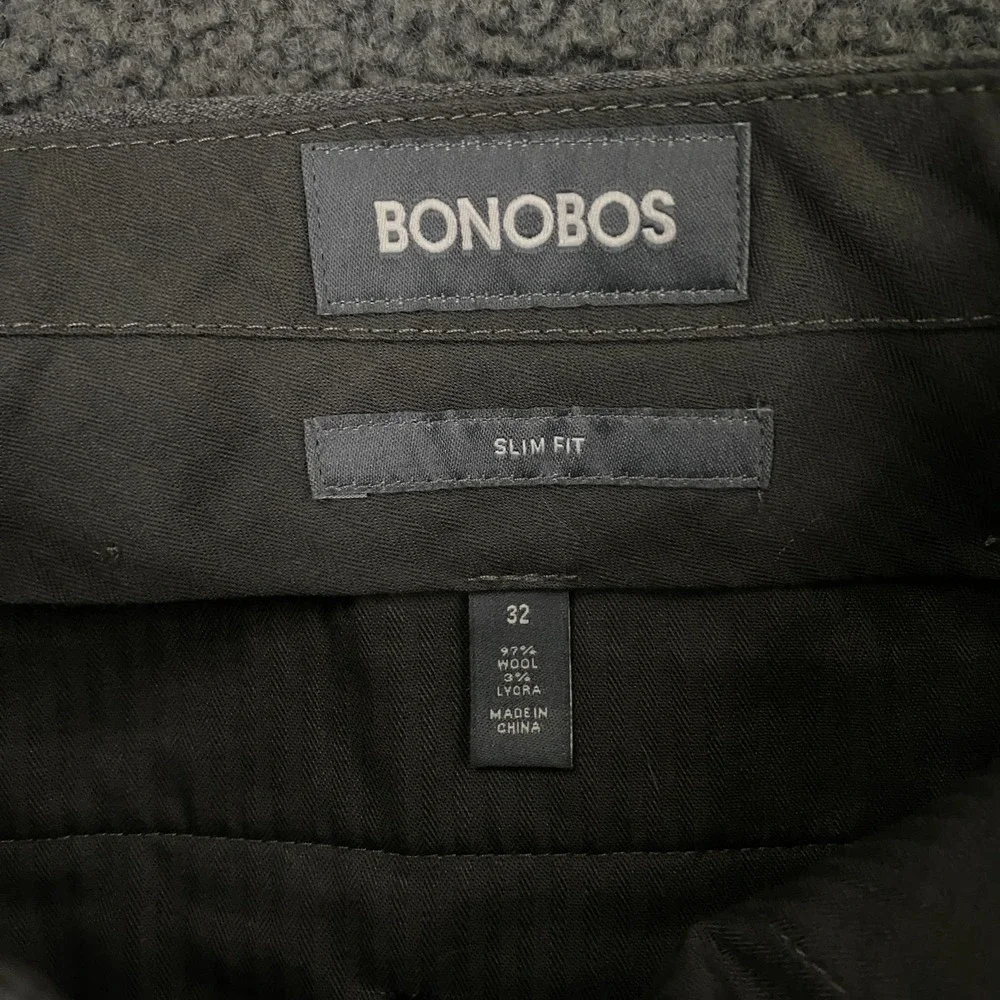 Bonobos Jetsetter Wool Suit 38R Slim Fit 32x34 Solid Gray Stretch 2 Piece